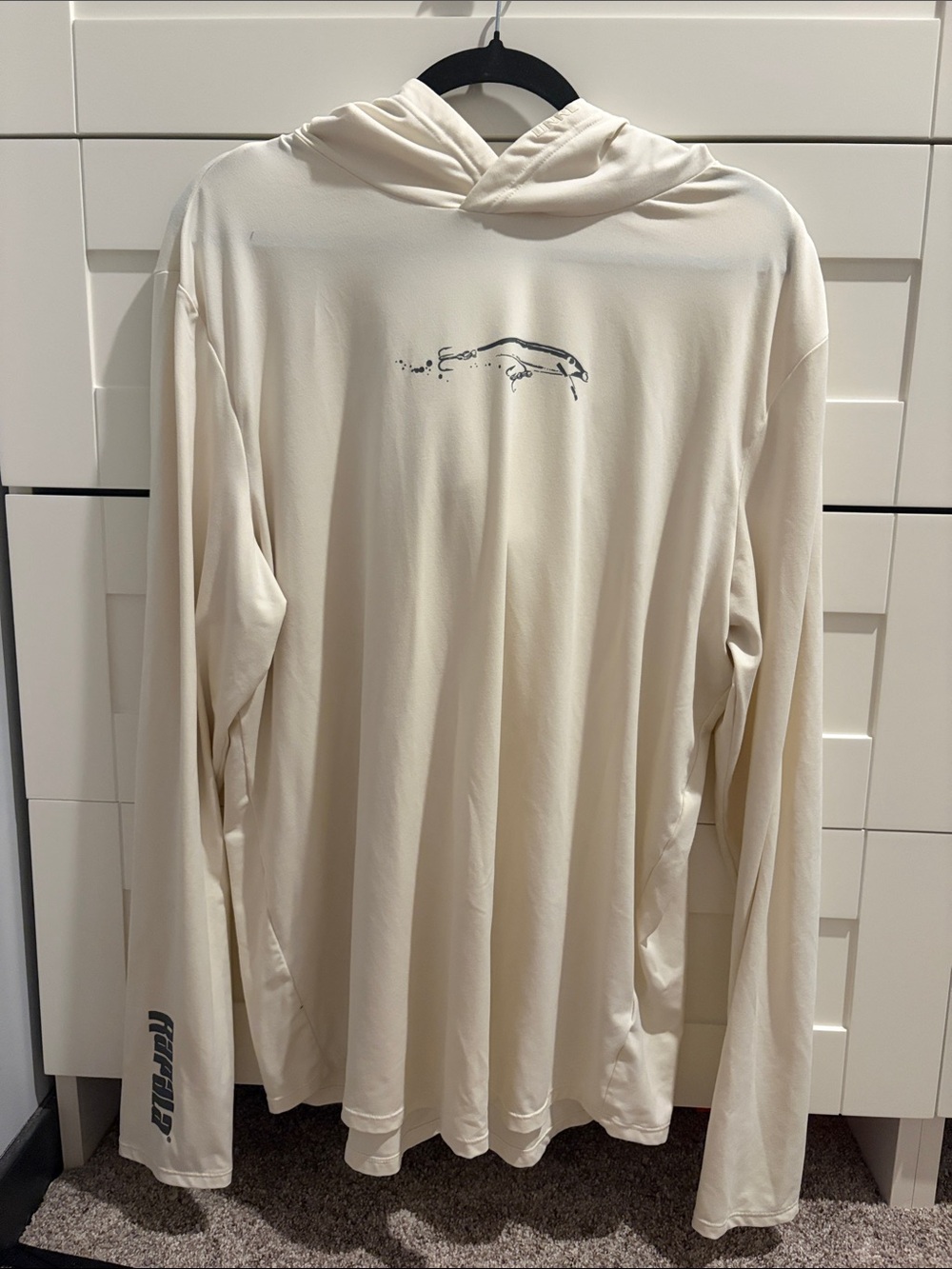 Men's Light Cream Hooded Long-Sleeve Rapala Shirt